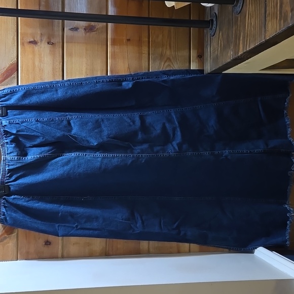 Denim&Co Dark Blue Elastic-Waist Maxi Skirt Size Large 0231 - Picture 3 of 6